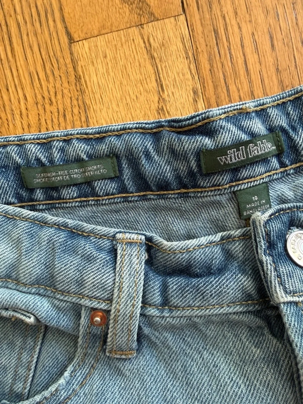 wild fable Light Blue Distressed High-Rise Denim Shorts size 10